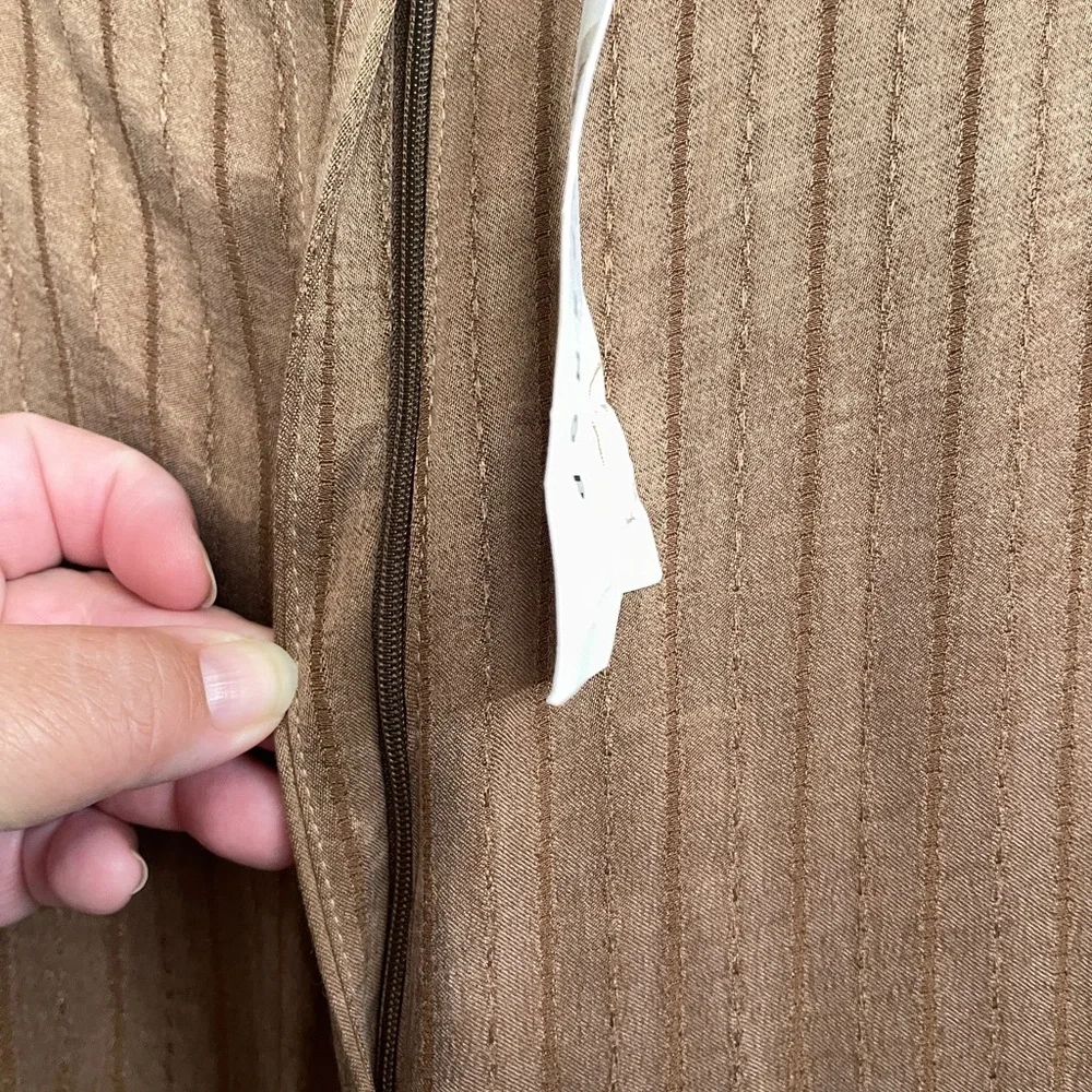 NWT TOPSHOP WIDE LEG STRIPED BOHO BROWN TROUSERS Size 12 - Picture 8 of 9